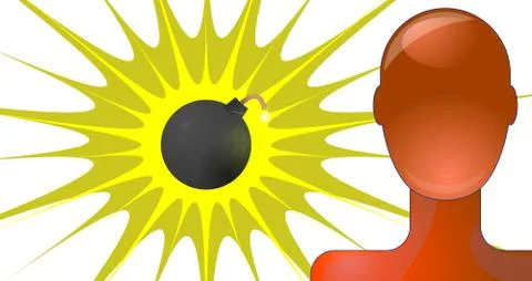 Bomb attack Illustrazione stock
