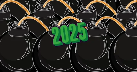 Bomb Background with number 2025 Stock Footage 299976525