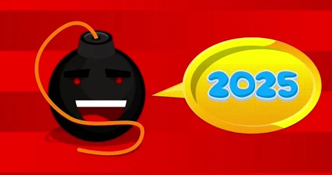 Bomb Background with number 2025 video Stock Footage 299976471