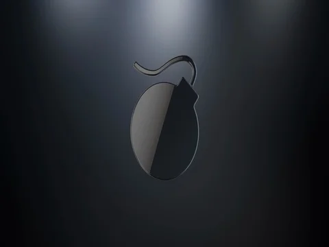 Bomb Black 3d Icon Stock Footage 73353610