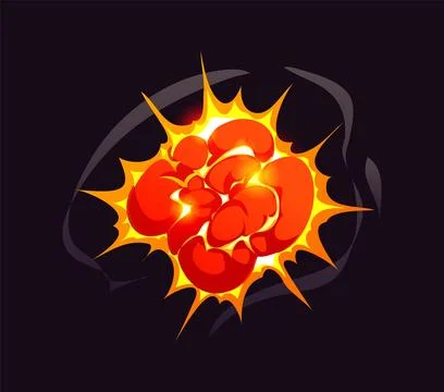 Bomb blast explosion cloud, comic fire and smoke Stock Illustration