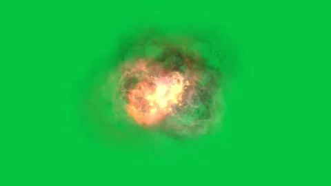Bomb blast, grenade blast, Quick fire explosion burst animation on green screen Stock Footage 323629741