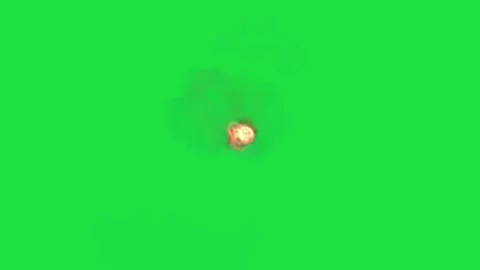 Bomb Blast Large Fire Explosion Transition Animation Green Screen Stock-Footage 303387400