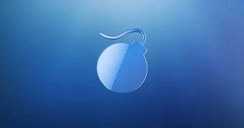 Bomb Blue 3d Icon Stock Footage 73353729