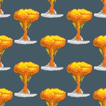Bomb boom effect seamless pattern flame vector 스톡 일러스트