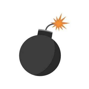 Bomb with a burning fuse flat vector isolated on a transparent background Stock-Illustration