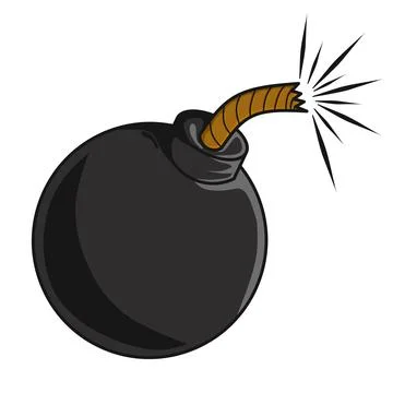 Bomb with burning fuse Stock Illustration
