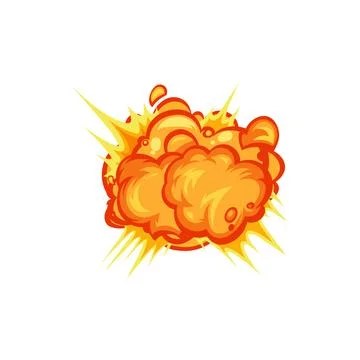 Bomb burst explosion isolated fiery clouds icon Illustrazione stock