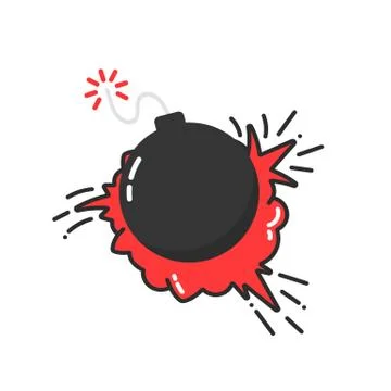 Bomb with cartoon explosion icon Stock Illustration