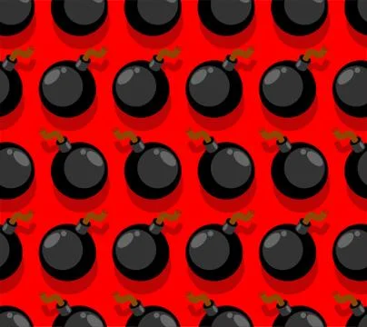 Bomb cartoon pattern seamless. Round Bomb background. vector texture Illustrazione stock