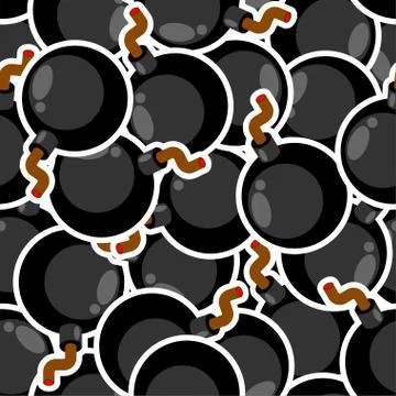 Bomb cartoon pattern seamless. Round Bomb background. vector texture Illustrazione stock