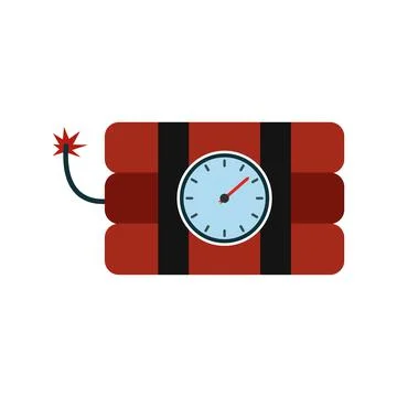Bomb with clock timer flat icon Illustrazione stock
