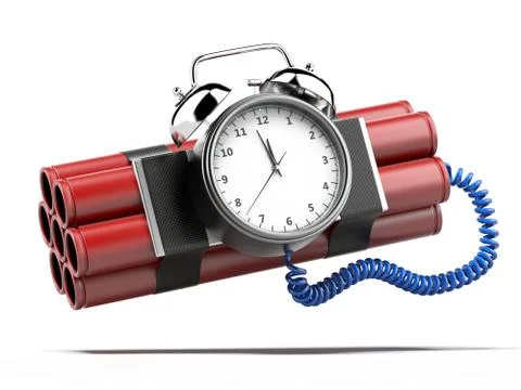 Bomb with clock timer Stock Illustration