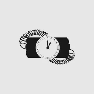 Bomb with clock timer vector Stock Illustration