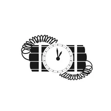 Bomb with clock timer vector 库存插图