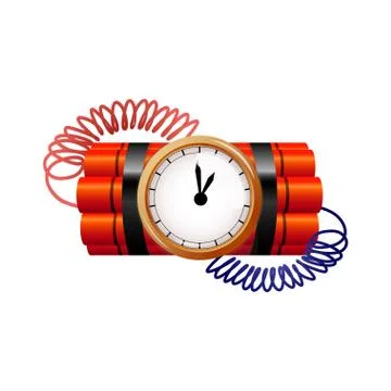 Bomb with clock timer vector Stockillustratie