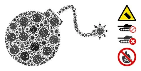 Bomb Collage of CoronaVirus Elements Stock Illustration