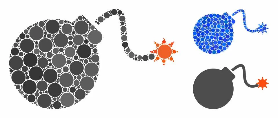 Bomb Composition Icon of Circle Dots Illustrazione stock