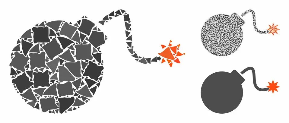Bomb Composition Icon of Tremulant Elements Illustrazione stock