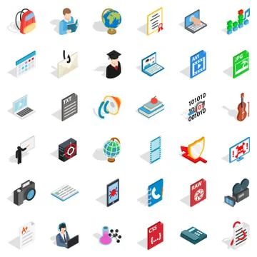 Bomb in computer icons set, isometric style Illustrazione stock