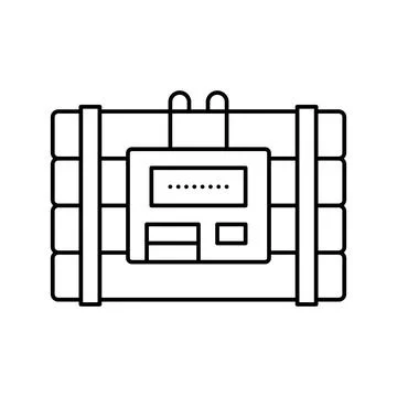 Bomb danger line icon vector illustration イラスト素材