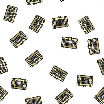 Bomb danger vector seamless pattern Stock Illustration