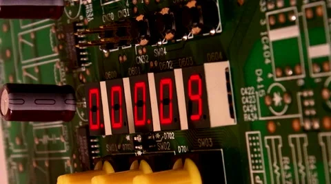 Bomb Detonator Countdown / LED electronic display Countdown - Angled Video stock 50561411