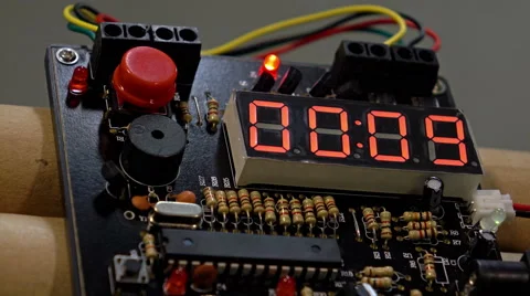 Bomb detonator counts 10 seconds Stock Footage 62492933