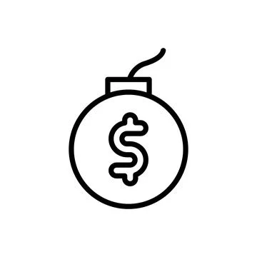 Bomb dollar icon. Simple line, outline vector elements of bankruptcy icons for 스톡 일러스트