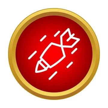 Bomb dropping icon indicating danger or attack Stock Illustration