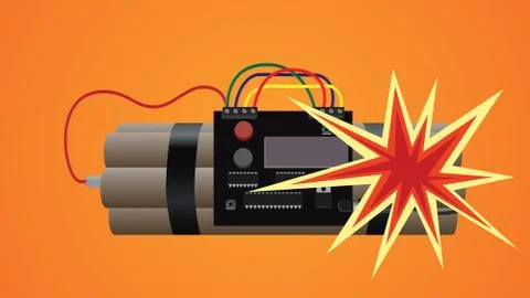 Bomb dynamite explosion illustration Illustrazione stock