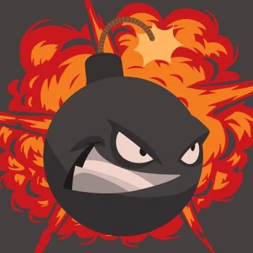 Bomb dynamite fuse vector illustration grenade attack power ball burning Illustrazione stock