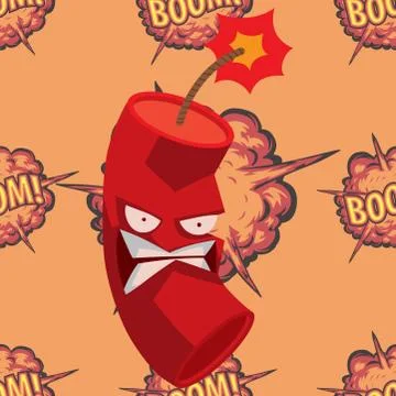 Bomb dynamite fuse vector illustration grenade attack power ball burning Stock Illustration