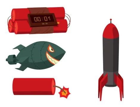 Bomb dynamite fuse vector illustration grenade attack power ball burning Illustrazione stock
