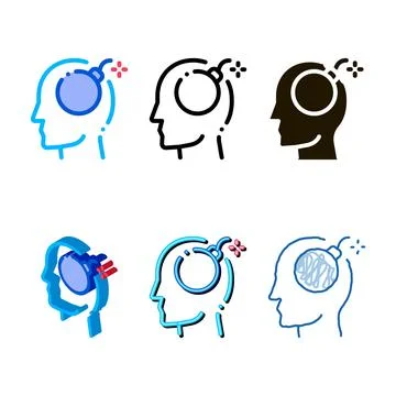 Bomb dynamite man silhouette headache series vector icon Stockillustratie