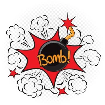 Bomb explode cartoon illustration Stock Illustration