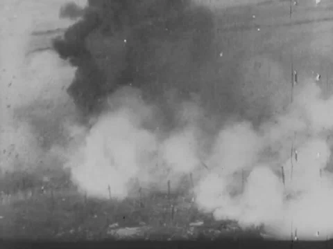 Bomb explodes in field (WWII) Video stock 158186344
