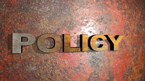 Bomb exploding and destroying the word policy Stock-Footage 340321419