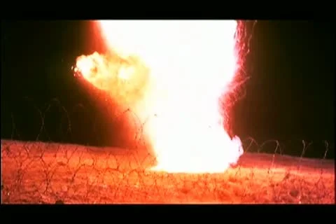Bomb exploding in the middle of the night Stock Footage 11346931