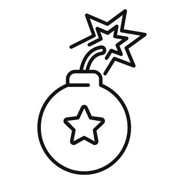 Bomb exploding with star symbol on white background 库存插图