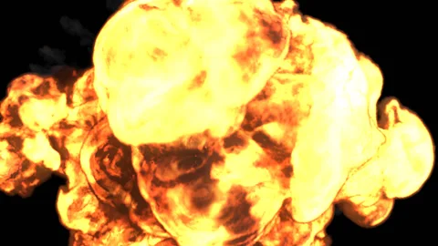 Bomb Explosion With Alpha Channel Explosion Overlay Transparent Background Stock Footage 130486196