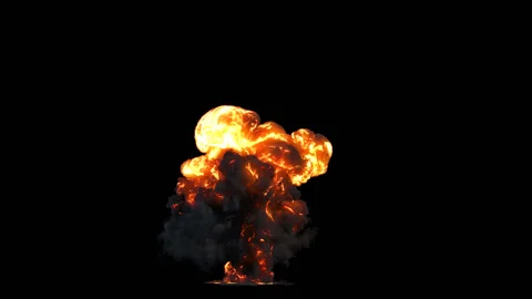Bomb Explosion With Alpha Channel Explosion Overlay Transparent Background Stock Footage 130585361