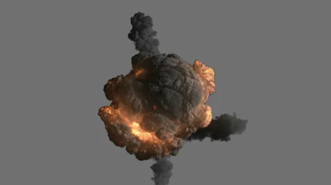 Bomb explosion with alpha channel Stock Footage
