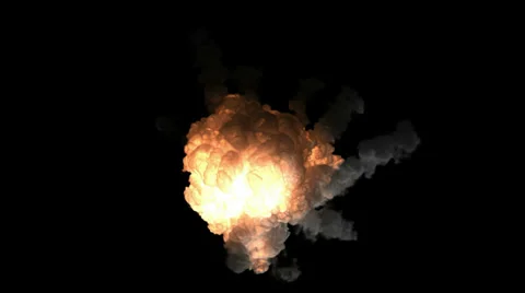 Bomb explosion with alpha channel Stock Footage