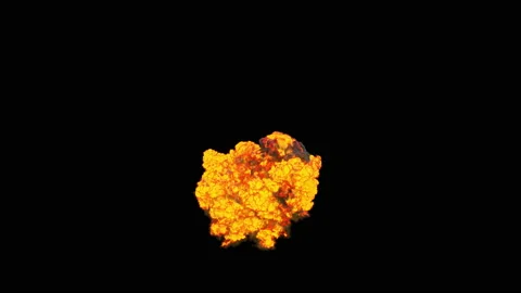 Bomb explosion and fire bang. Big explosion. Video stock 135704692