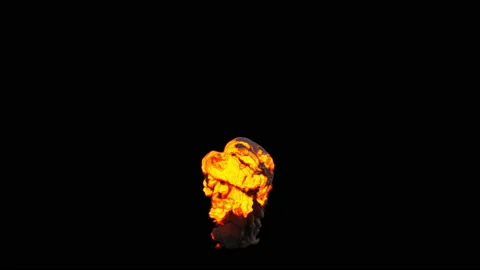 Bomb explosion and fire bang. Big explosion. Stock Footage 135704699