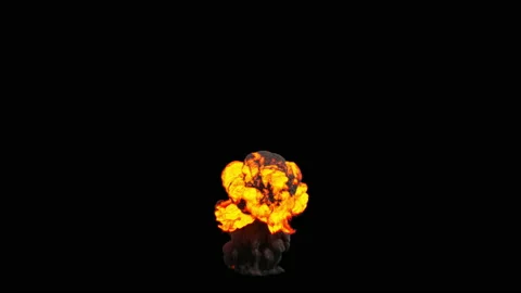 Bomb explosion and fire bang. Big explosion. Stock Footage 135704711
