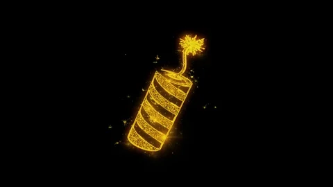 Bomb, Explosion, Attack, bomb, danger Icon Sparks Particles on Black Background. Stock Footage 115056346