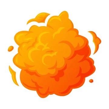 Bomb Explosion Bright Orange Cloud Vector Illustration Stock Illustration