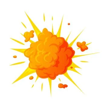 Bomb Explosion Bright Orange Cloud Vector Illustration Stock Illustration